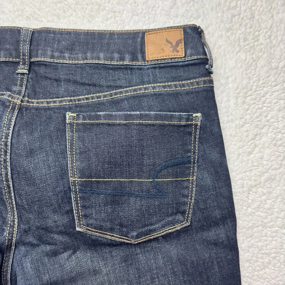 American Eagle Super Stretch Jegging Ankle Jeans Womens 8 Dark Wash Blue Denim